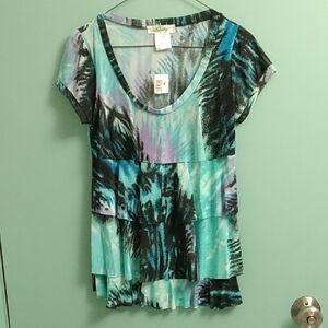 GUILTY Blue and Black Multi Colour  Blouse Size M